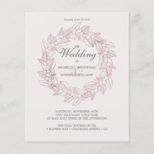 BUDGET Romantic Elegant Rose Gold Wreath Wedding
