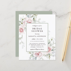Budget Romantic   Floral Bridal Shower Flyer