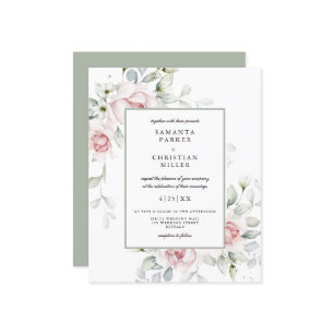Budget Romantic Floral Wedding Flyer