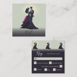 Budget Romantic Gothic Lovers Traditional RSVP Enclosure Card