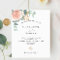 Budget rose eucalyptus blush wedding invitation