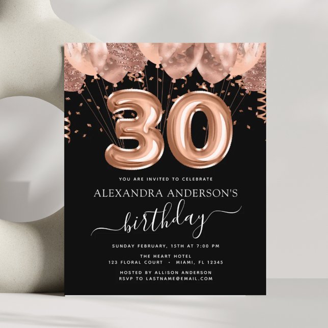 Budget Rose Gold Balloons 30th Birthday Party (Creator Uploaded)