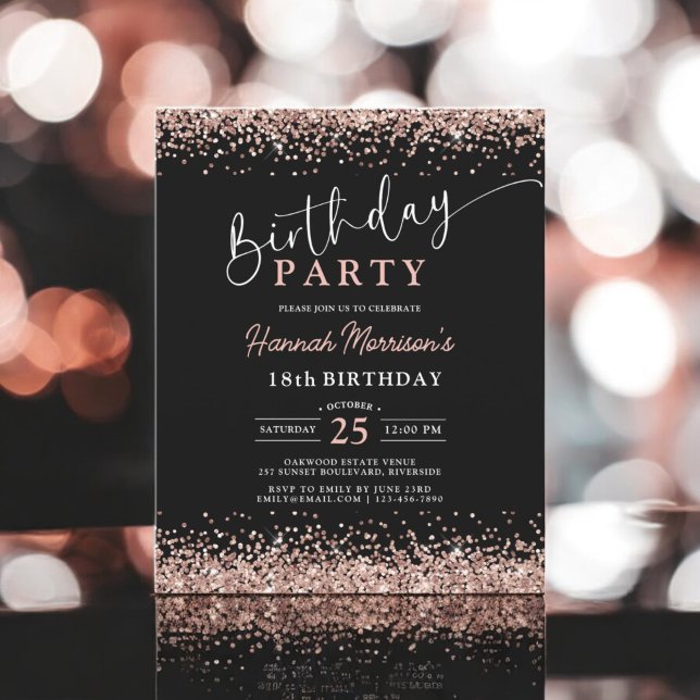 Budget Rose Gold Black Any Age 18th Birthday (Creator Uploaded)