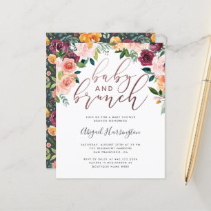 Budget Rose Gold Floral Brunch Baby Shower