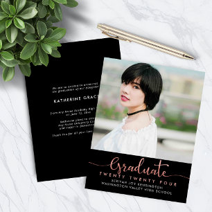 BUDGET Rose Gold Foil Script Graduation Photo