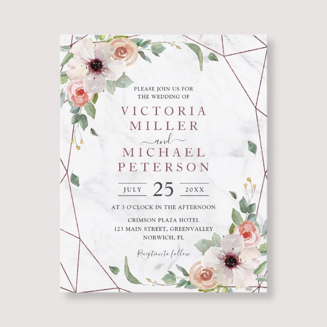 Budget Rose Gold Geometric Floral Bohemian Wedding (Creator Uploaded)