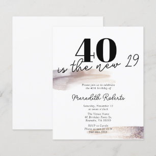 Budget Rose Gold Glitter 40th Birthday Invitation