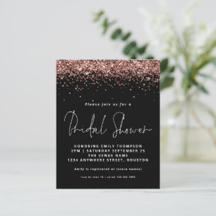 Budget Rose Gold Glitter Bridal Shower Black