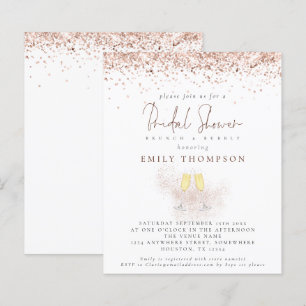 Budget Rose Gold Glitter Champagne Bridal Shower
