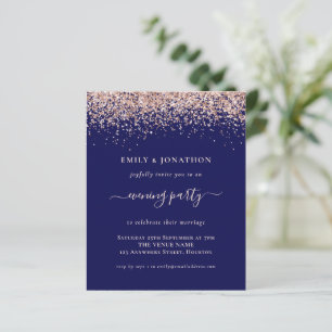 Budget Rose Gold Glitter Navy Evening Wedding
