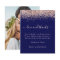 Budget Rose Gold Glitter Photo Navy Wedding Thanks