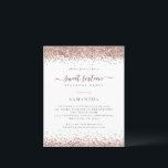 Budget Rose Gold Glitter Sweet Sixteen Invitation<br><div class="desc">A value for money BUDGET alternative on a smaller size 4.5 x 5.6” semi-gloss 110lbs weight, which is of similar thickness to a postcard (however is not suitable to use as a postcard.). PLEASE NOTE there is ONE invite per sheet Budget Rose Gold Glitter Sweet Sixteen Invitation. A border of...</div>