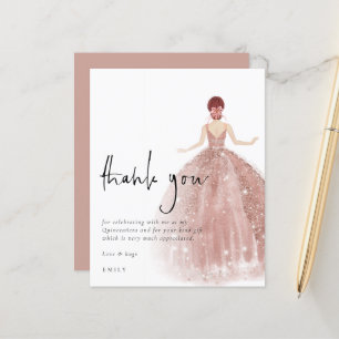 Budget Rose Gold Gown Auburn Quinceañera Thanks