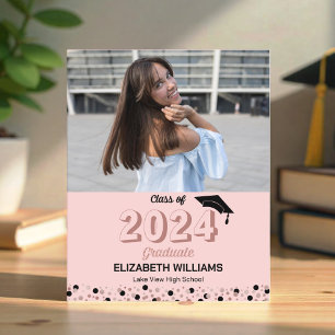 Budget Rose Script Photo Graduation Announcement