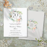 Budget Roses Garland 70th Anniversary Invitation<br><div class="desc">Featuring a delicate watercolor floral greenery garland,  this chic botanical 70th wedding anniversary invitation can be personalized with your special anniversary information. The reverse features a matching floral garland framing your anniversary dates in elegant text. Designed by Thisisnotme©</div>