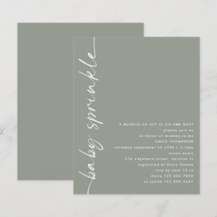 Budget Rotated Script Sage Baby Shower Sprinkle