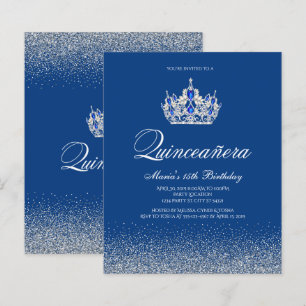 Budget Royal Blue Quinceanera Invitations