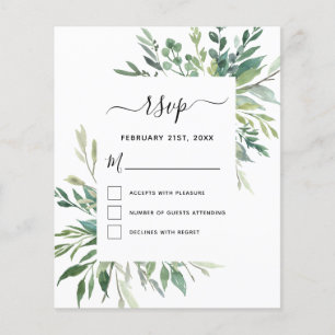 Budget RSVP Botanical Greenery Foliage Flyer