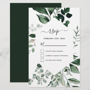 Budget RSVP Botanical Greenery Foliage Wedding