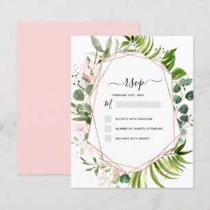 Budget RSVP Eucalyptus Greenery Geometric Elegant