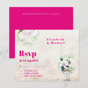 Budget RSVP Pink Magnolias Wedding