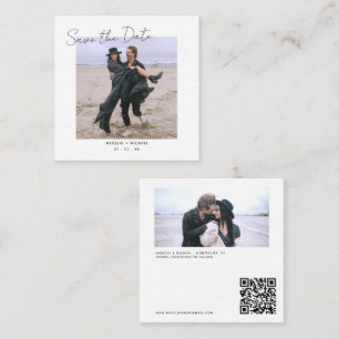 Budget RSVP QR Code Photo Details Wedding Card