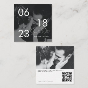 Budget RSVP QR Code Photo Details Wedding Card