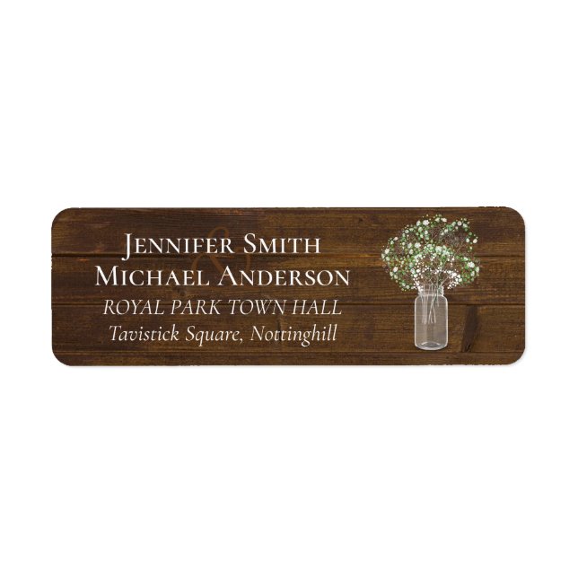 Budget Russe Gypsophila Mason Jar Mariage (Devant)