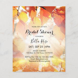 Budget Rustic Autumn Fall Bridal Shower Invite