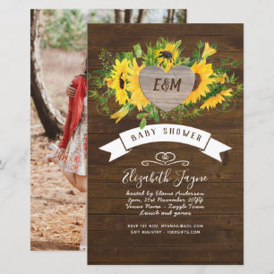 BUDGET Rustic Baby Shower Sunflowers Invite