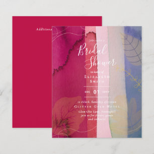 Budget Rustic Berry Red Gold Bridal Shower Invite