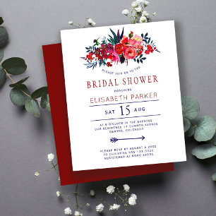 Budget rustic bohemian bridal shower invitation