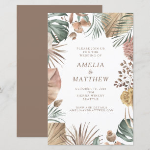 Budget Rustic Boho Greenery Wedding Invite