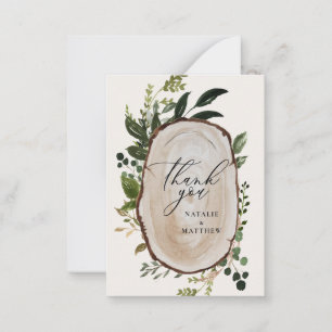 budget Rustic Botanical Greenery Thank You chic Card