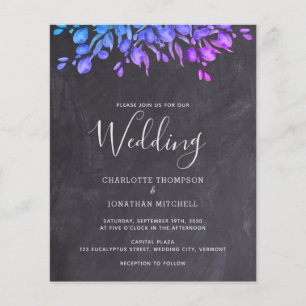 Budget Rustic Botanical Leaves Wedding Invitation