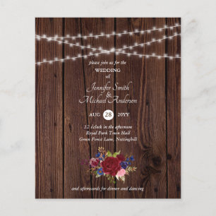 Budget Rustic Burgundy Navy Blue Floral Wedding