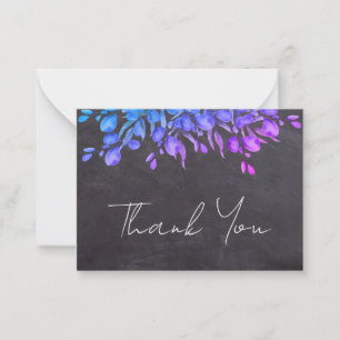 Budget Rustic Chalkboard Botanical Thank You Card
