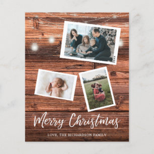 Budget Rustic Christmas Lights Multi Photo Flyer