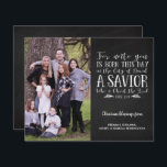 Budget Rustic Christmas Verse Typography Photo<br><div class="desc">Budget Rustic Christian Christmas Verse Typography Holiday Photo Christmas Card. We've added Luke 2:11 onto the holiday chalkboard style background of this card in a festive typography, with space for your photo and message! Easy to customize with text, fonts, and colours. **Our BUDGET paper is smaller and more delicate, but...</div>