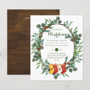 Budget Rustic Christmas Wedding Winter Invites