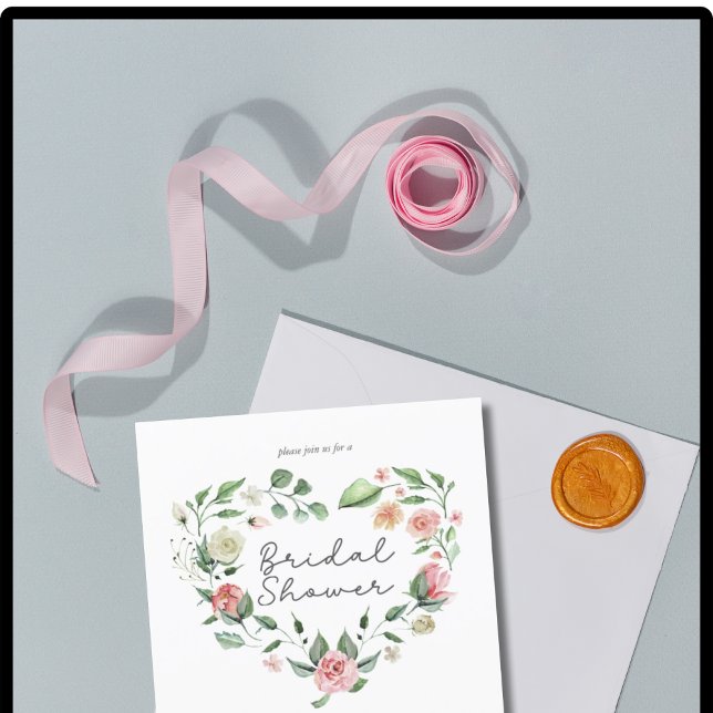Budget Rustic Elegance Blush Bridal Shower Invite  Flyer (Creator Uploaded)