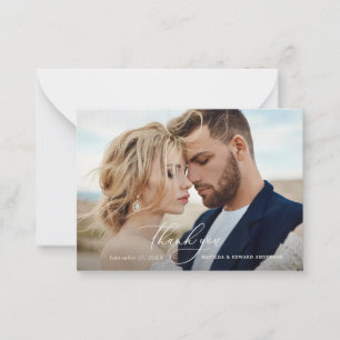 budget Rustic elegant wedding thank you botanical Card
