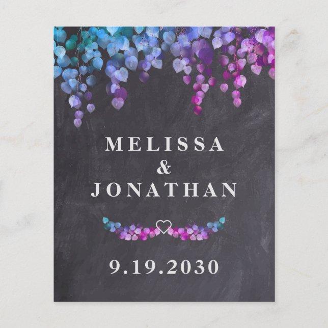 Budget Rustic Eucalyptus Botanical QR Code Wedding (Front)