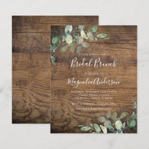 BUDGET Rustic Eucalyptus Bridal Brunch Invitation