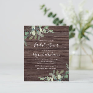 BUDGET Rustic Eucalyptus Bridal Shower Invitation