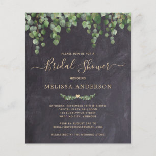 Budget Rustic Eucalyptus Bridal Shower Invitation