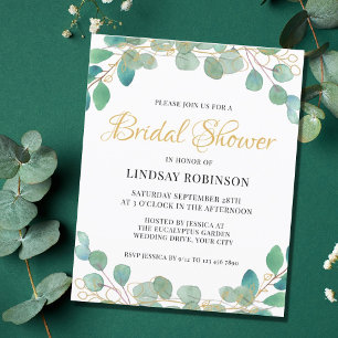 Budget Rustic Eucalyptus Bridal Shower Invitation