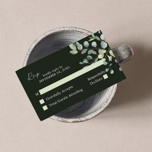 Budget Rustic Eucalyptus Duo 2SM No Meal RSVP - GR Enclosure Card