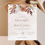 Budget Rustic Fall Terracotta Floral Wedding<br><div class="desc">Rustic style budget wedding invitation featuring watercolor flowers and fall leaves in earthy tones like rust brown,  burnt orange and terracotta. Perfect choice for autumn weddings.</div>