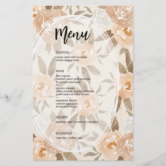 Budget Rustic Floral Wedding Flyer (Front)